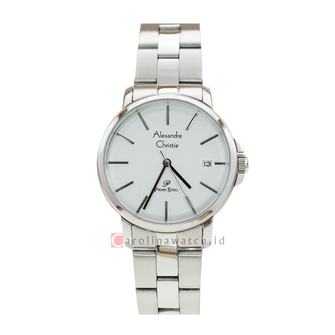 Jam Tangan Alexandre Christie Primo Steel AC 1032 LDBSSSL Women Silver Dial Stainless Steel Strap