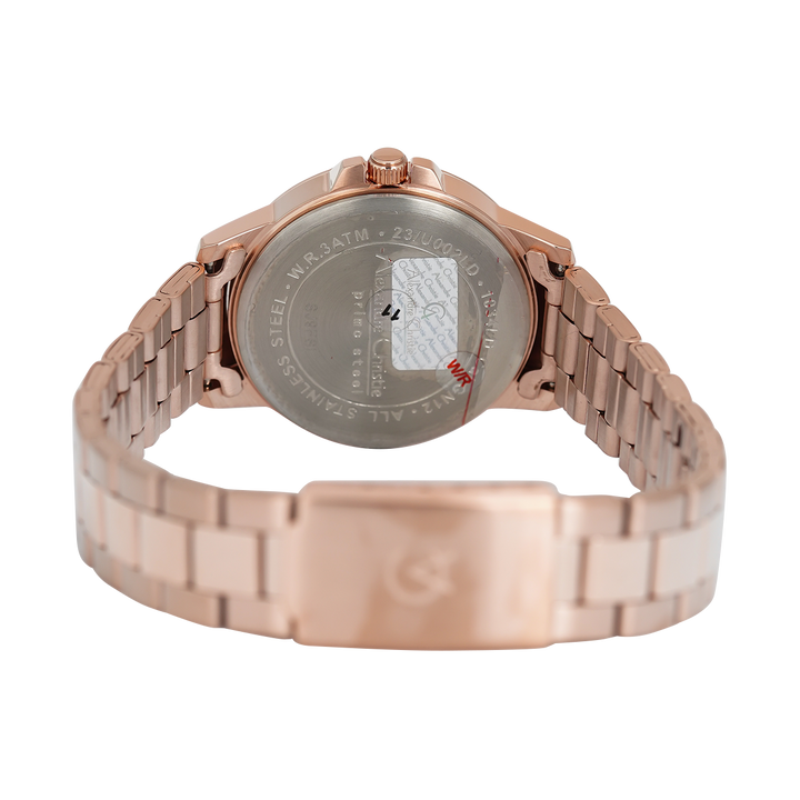 Jam Tangan Alexandre Christie Primo Steel AC 1034 LDBRGLN Women Rose Gold Dial Rose Gold Stainless Steel Strap