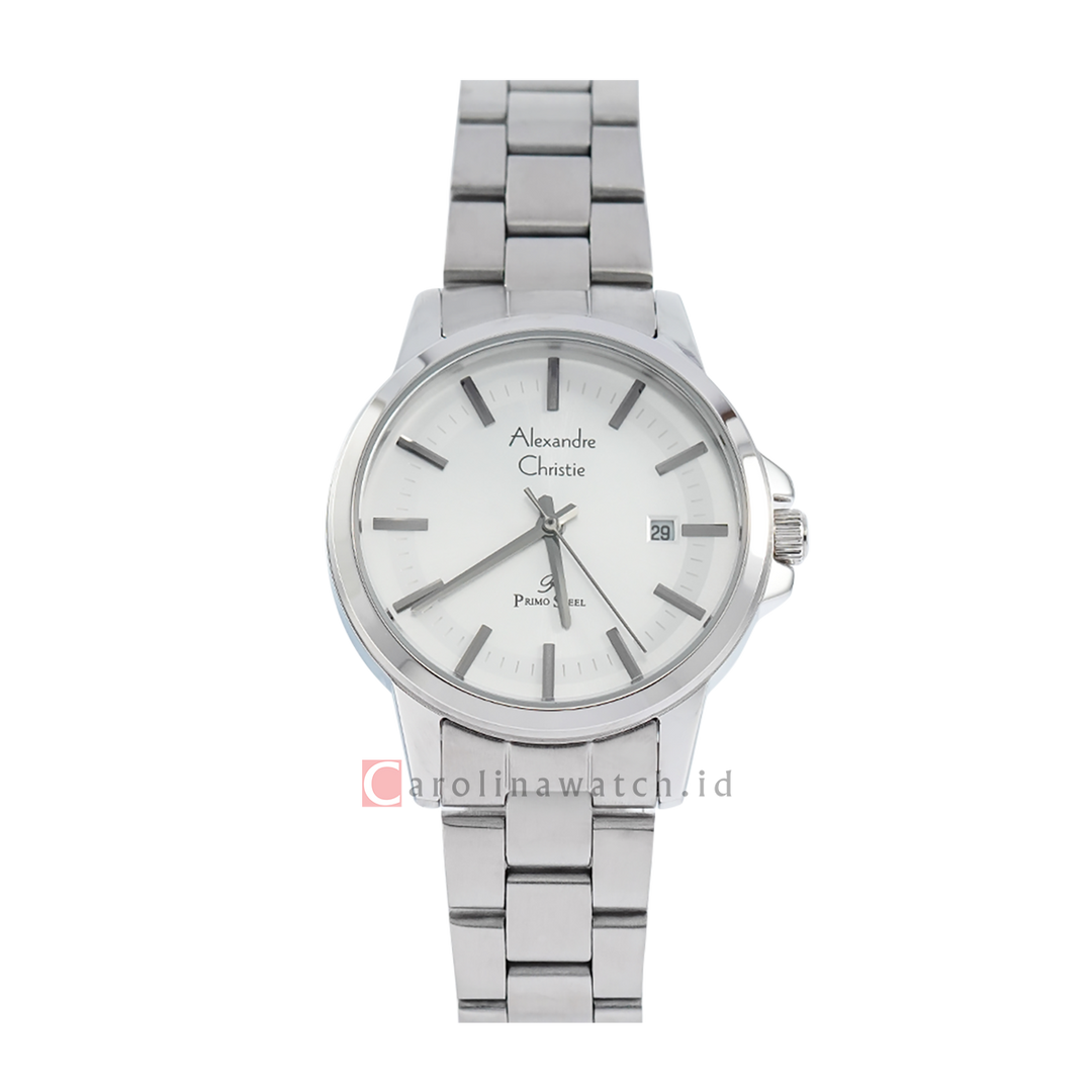 Jam Tangan Alexandre Christie Primo Steel AC 1034 LDBSSSL Women Silver Dial Stainless Steel Strap