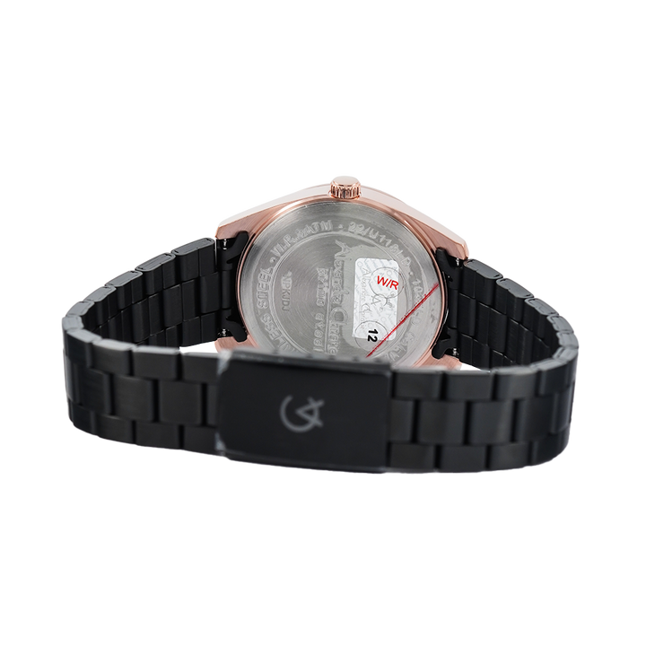 Jam Tangan Alexandre Christie Primo Steel AC 1035 LDBBRBA Women Black Dial Black Stainless Steel Strap