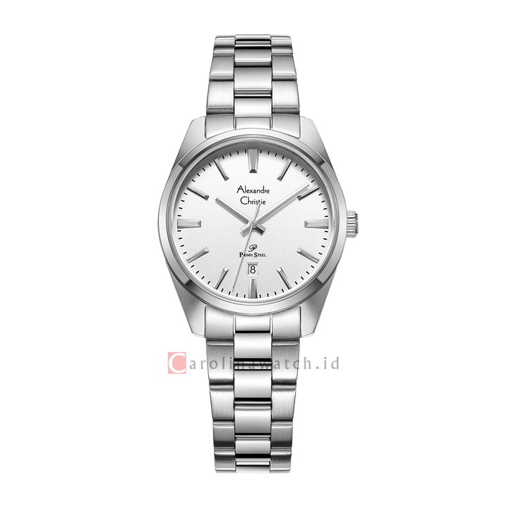 Jam Tangan Alexandre Christie Primo Steel AC 1035 LDBSSSL Women White Dial Stainless Steel Strap