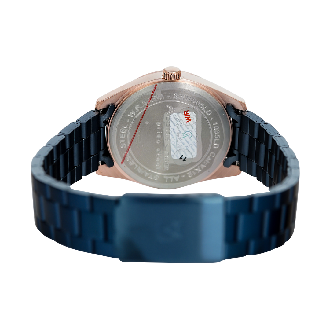 Jam Tangan Alexandre Christie Primo Steel AC 1035 LDBURBU Women Blue Dial Blue Stainless Steel Strap