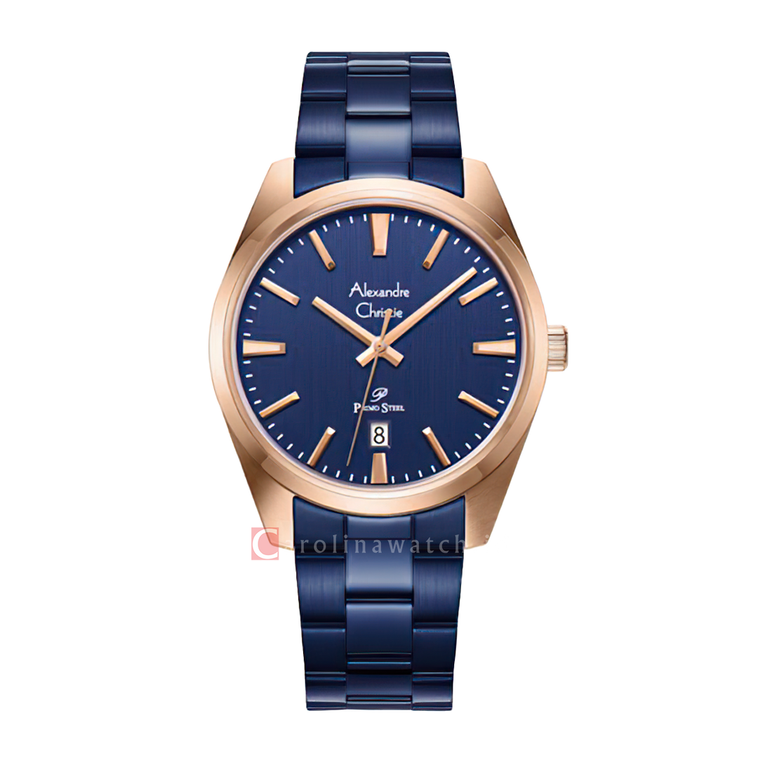 Jam Tangan Alexandre Christie Primo Steel AC 1035 MDBURBU Men Blue Dial Blue Stainless Steel Strap