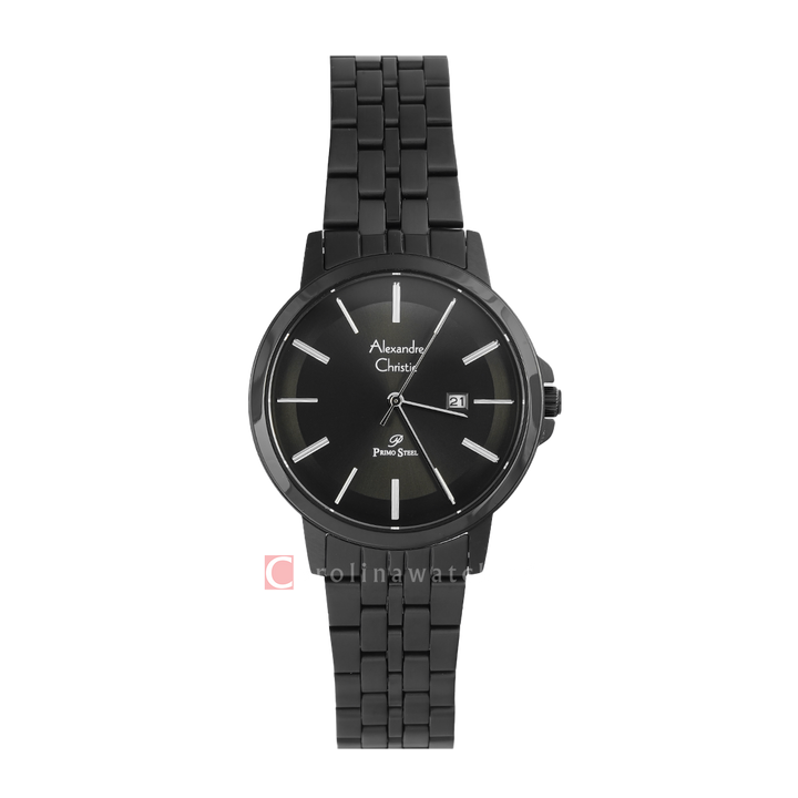 Jam Tangan Alexandre Christie AC 1036 LDBIPBASL Women Black Dial Black Stainless Steel Strap