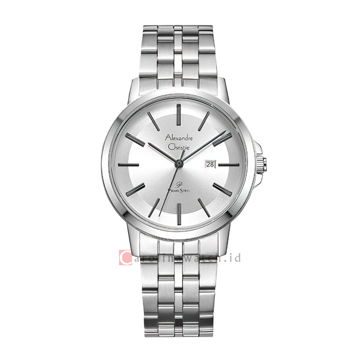 Jam Tangan Alexandre Christie Primo Steel AC 1036 MDBSSSL Men Silver Dial Stainless Steel Strap