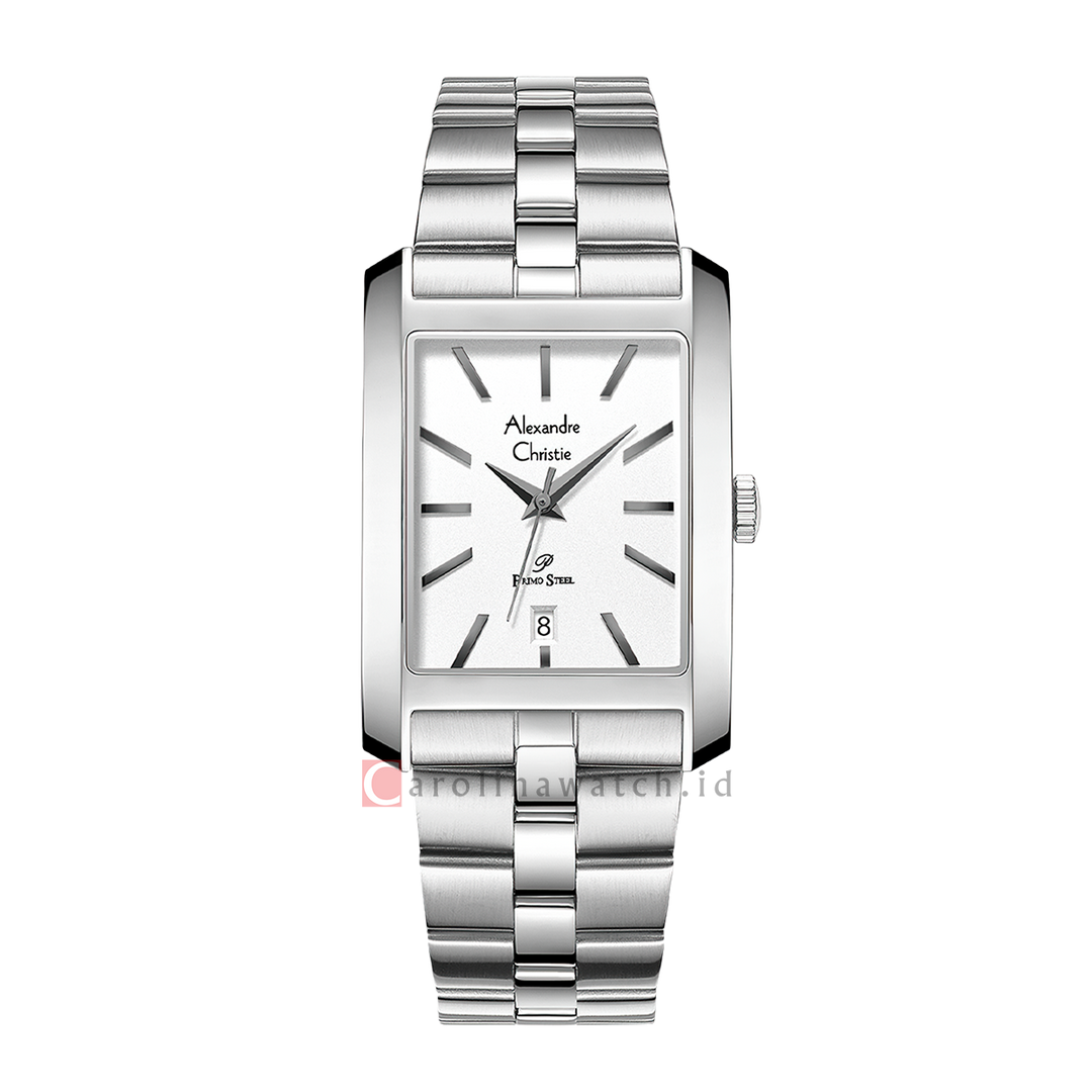 Jam Tangan Alexandre Christie Primo Steel AC 1037 MDBSSSL Men Silver Dial Stainless Steel Strap