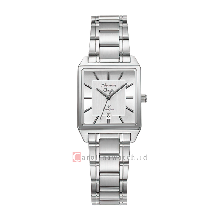 Jam Tangan Alexandre Christie Primo Steel AC 1038 LDBSSSL Women Silver Dial Stainless Steel Strap