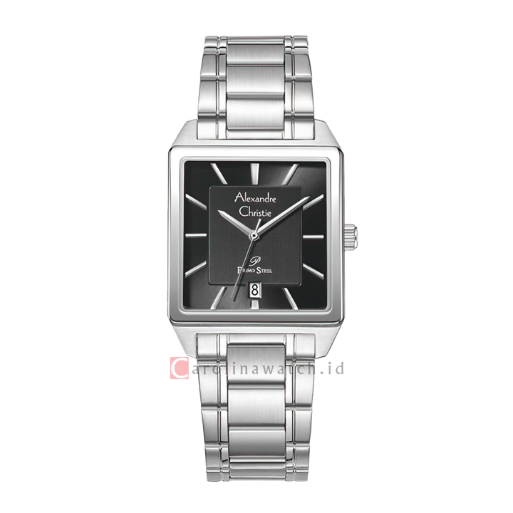 Jam Tangan Alexandre Christie Primo Steel AC 1038 MDBSSDG Men Grey Dial Stainless Steel Strap