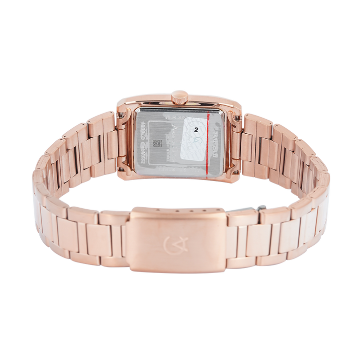 Jam Tangan Alexandre Christie Primo Steel AC 1039 LDBRGLN Women Rose Gold Dial Rose Gold Stainless Steel Strap