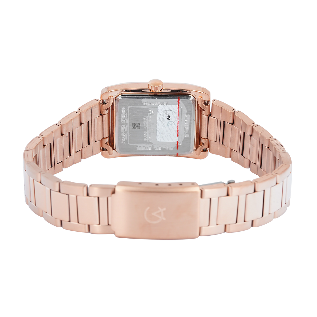 Jam Tangan Alexandre Christie Primo Steel AC 1039 LDBRGSL Women Silver Dial Rose Gold Stainless Steel Strap