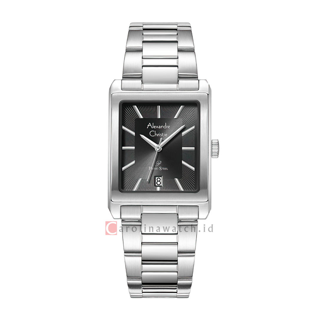 Jam Tangan Alexandre Christie Primo Steel AC 1039 MDBSSDG Men Dark Grey Dial Stainless Steel Strap