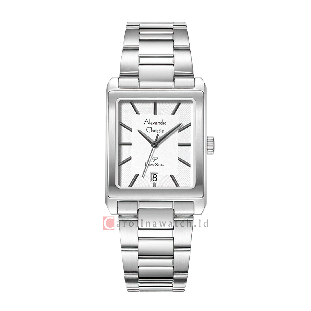 Jam Tangan Alexandre Christie Primo Steel AC 1039 MDBSSSL Men Silver Dial Stainless Steel Strap