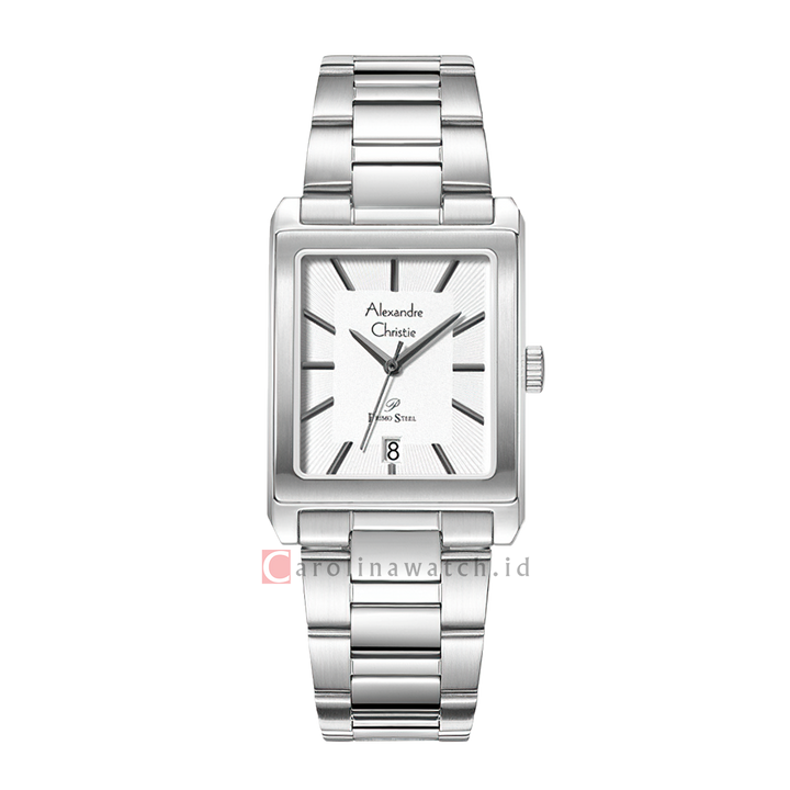 Jam Tangan Alexandre Christie Primo Steel AC 1039 MDBSSSL Men Silver Dial Stainless Steel Strap