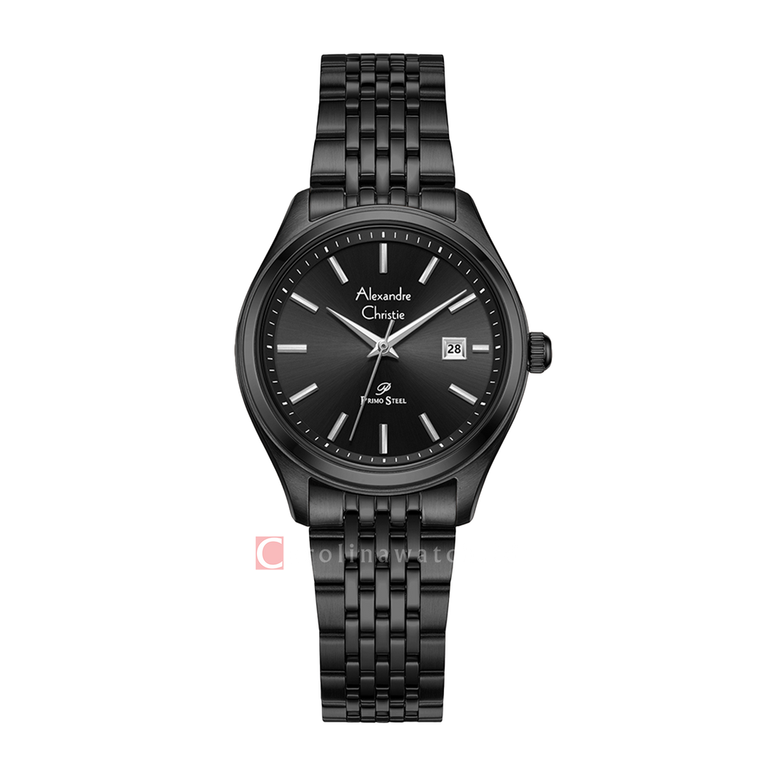 Jam Tangan Alexandre Christie Passion AC 1040 LDBIPBA Women Black Dial Black Stainless Steel Strap
