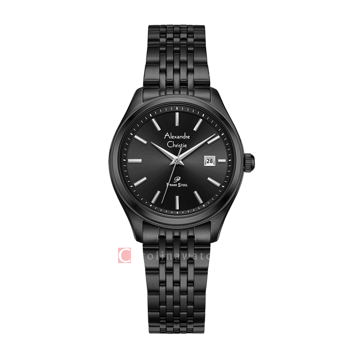 Jam Tangan Alexandre Christie Passion AC 1040 LDBIPBA Women Black Dial Black Stainless Steel Strap