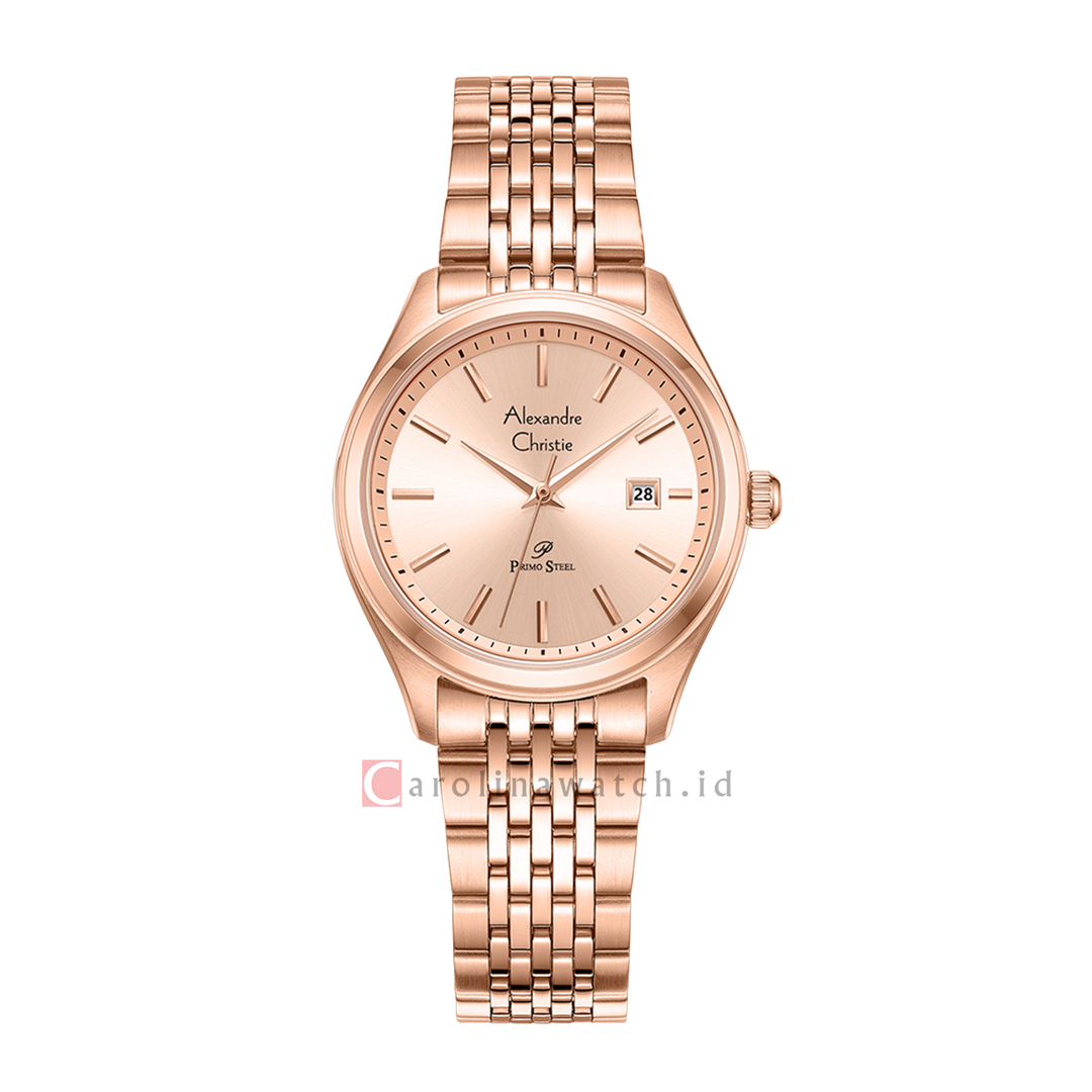 Jam Tangan Alexandre Christie Passion AC 1040 LDBRGLN Women Rose Gold Dial Rose Gold Stainless Steel Strap