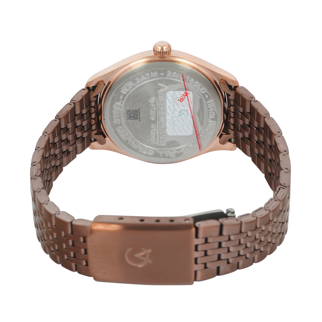 Jam Tangan Alexandre Christie Primo Steel AC 1040 LDBROBO Women Brown Dial Brown Stainless Steel Strap