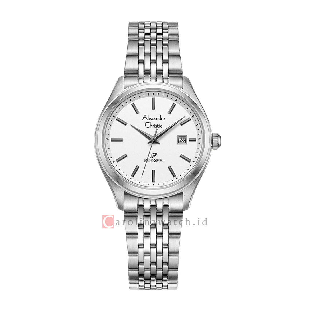Jam Tangan Alexandre Christie Passion AC 1040 LDBSSSL Women White Dial Stainless Steel Strap