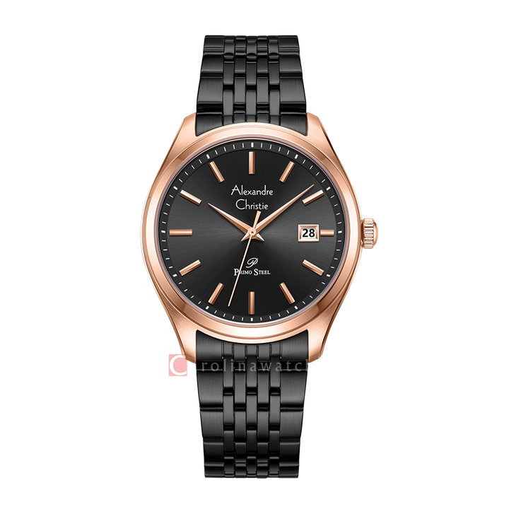 Jam Tangan Alexandre Christie Passion AC 1040 MDBBRBA Men Black Dial Black Stainless Steel Strap