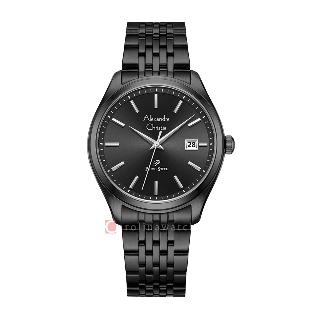 Jam Tangan Alexandre Christie Passion AC 1040 MDBIPBA Men Black Dial Black Stainless Steel Strap