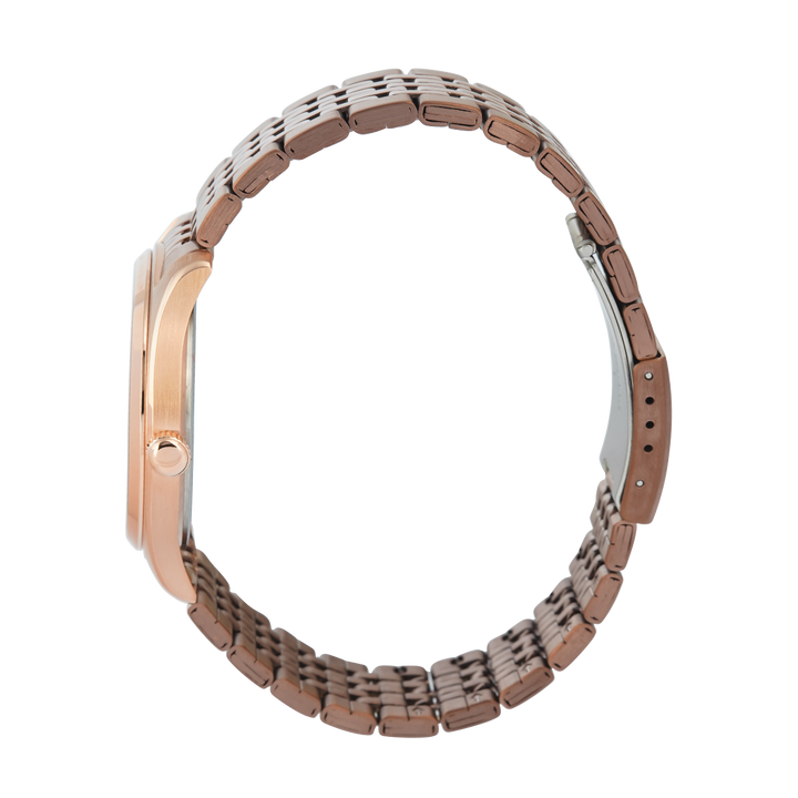 Jam Tangan Alexandre Christie Primo Steel AC 1040 MDBROBO Men Brown Dial Brown Stainless Steel Strap