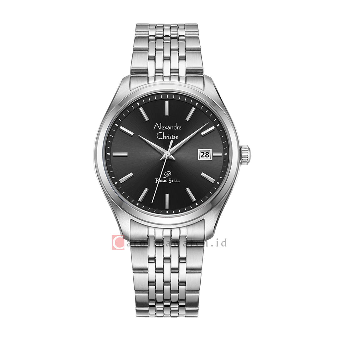 Jam Tangan Alexandre Christie Passion AC 1040 MDBSSBA Men Black Dial Stainless Steel Strap
