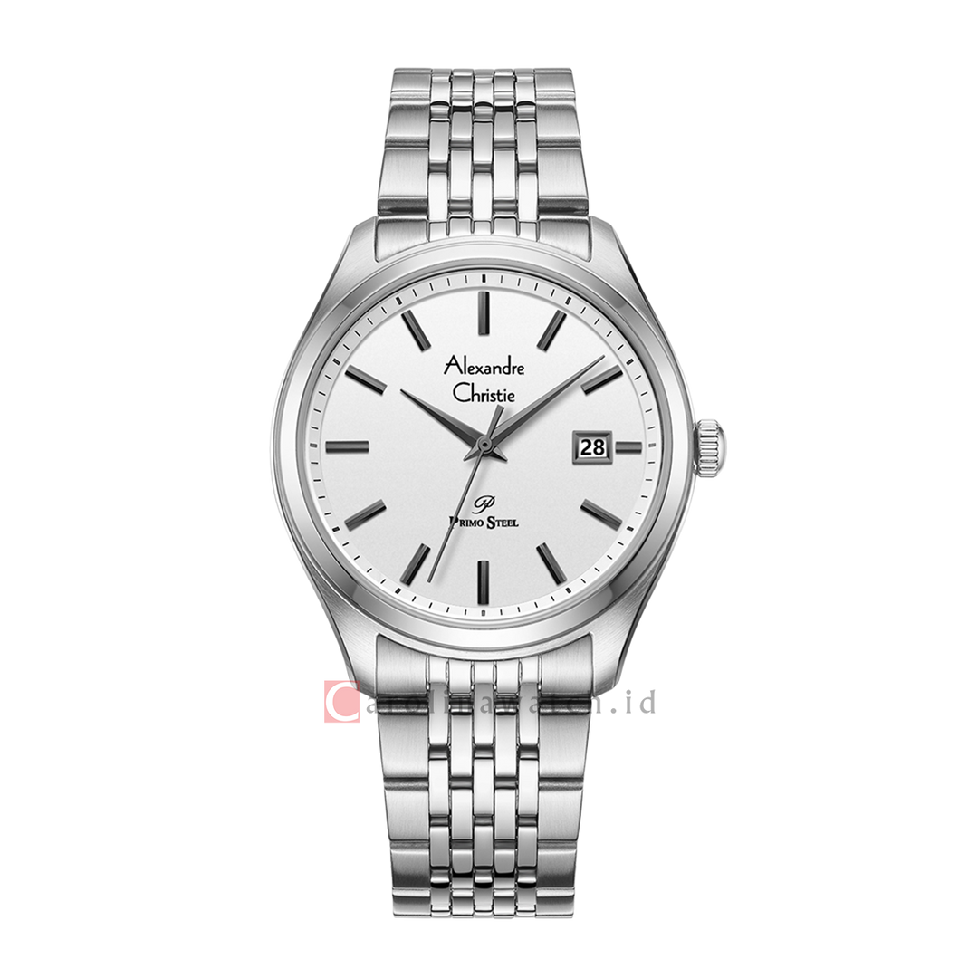 Jam Tangan Alexandre Christie Passion AC 1040 MDBSSSL Men White Dial Stainless Steel Strap