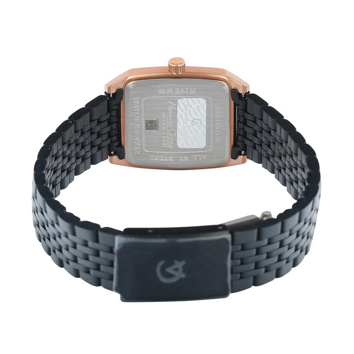 Jam Tangan Alexandre Christie Primo Steel AC 1041 LDBBRBA Women Black Dial Black Stainless Steel Strap
