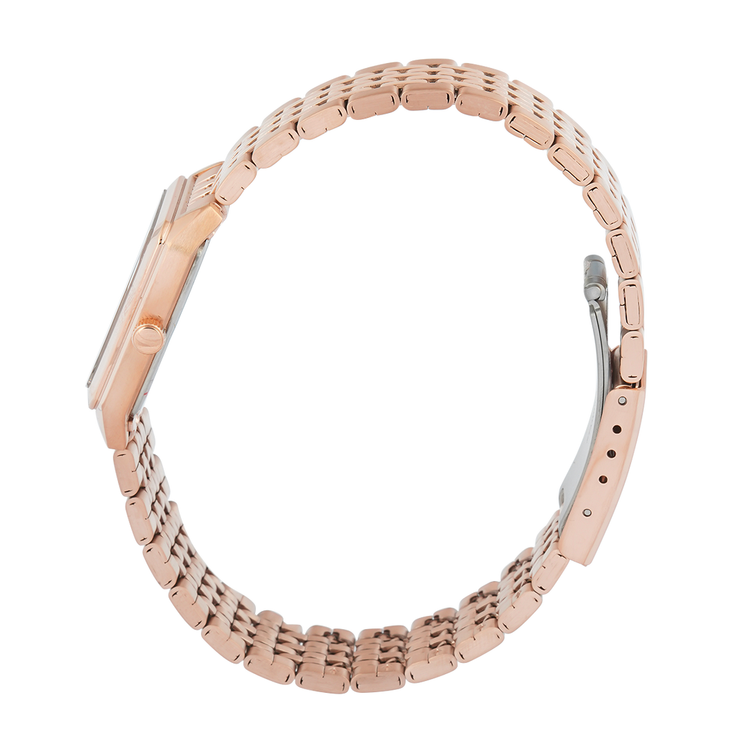 Jam Tangan Alexandre Christie Primo Steel AC 1041 LDBRGLN Women Rose Gold Dial Rose Gold Stainless Steel Strap