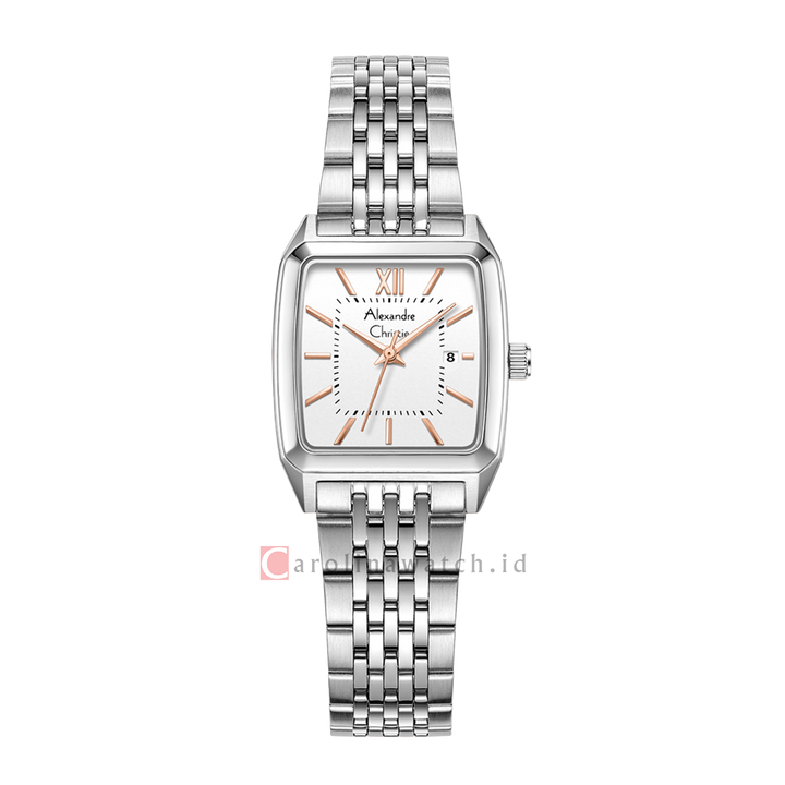 Jam Tangan Alexandre Christie Primo Steel AC 1041 LDBSSSLRG Women White Dial Stainless Steel Strap