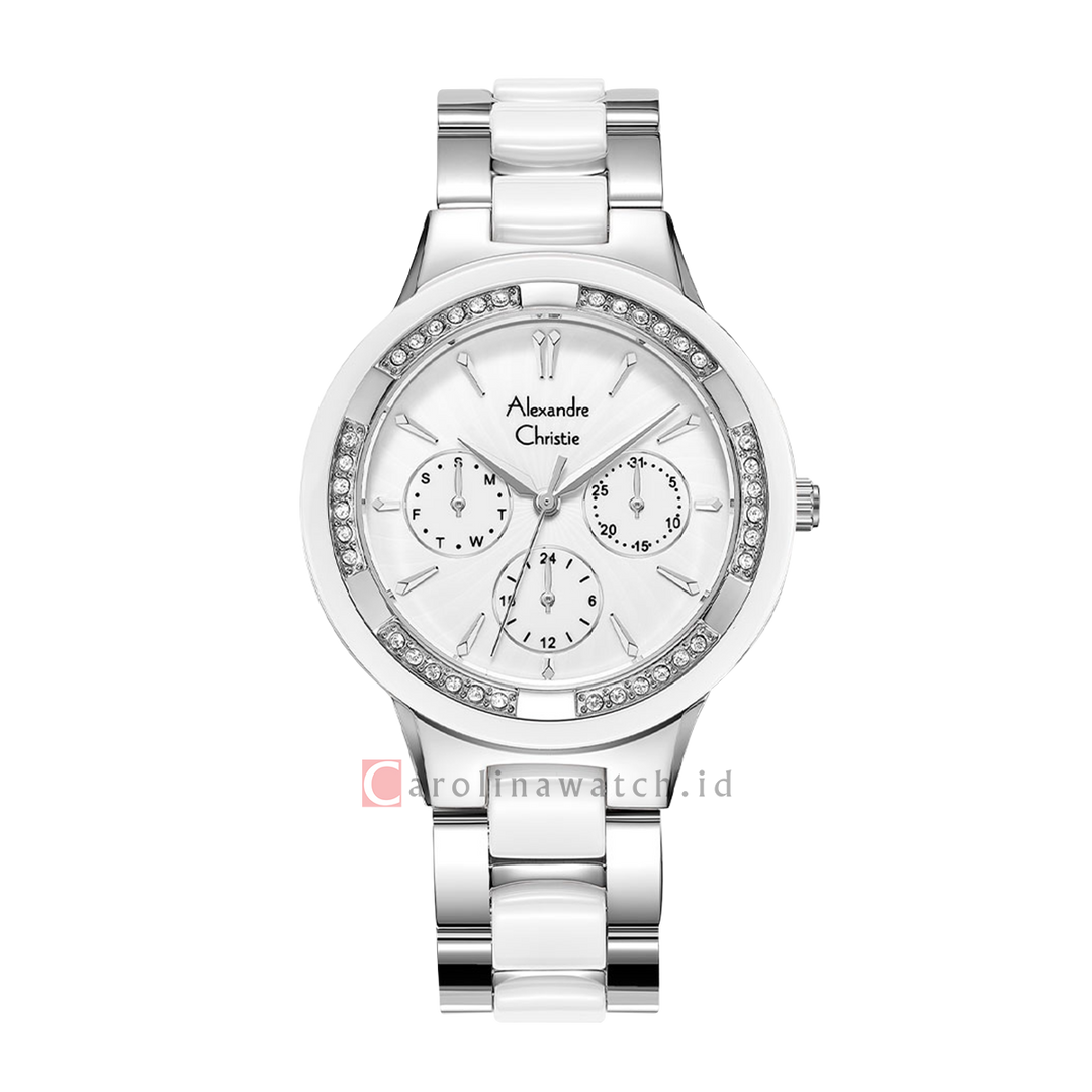 Jam Tangan Alexandre Christie Multifunction AC 2299 BFBSSSL Women Silver Dial Stainless Steel Strap