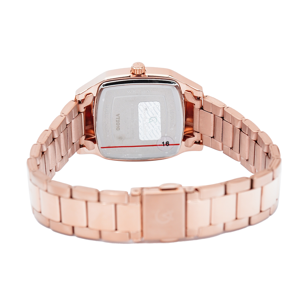 Jam Tangan Alexandre Christie Passion AC 2454 LDBRGBO Women Brown Dial Rose Gold Stainless Steel Strap