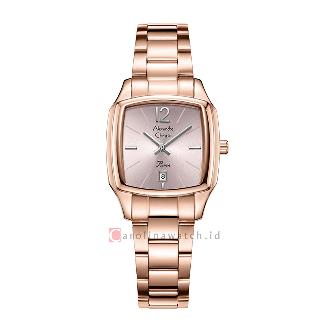 Jam Tangan Alexandre Christie Passion AC 2454 LDBRGLK Women Pink Dial Rose Gold Stainless Steel Strap