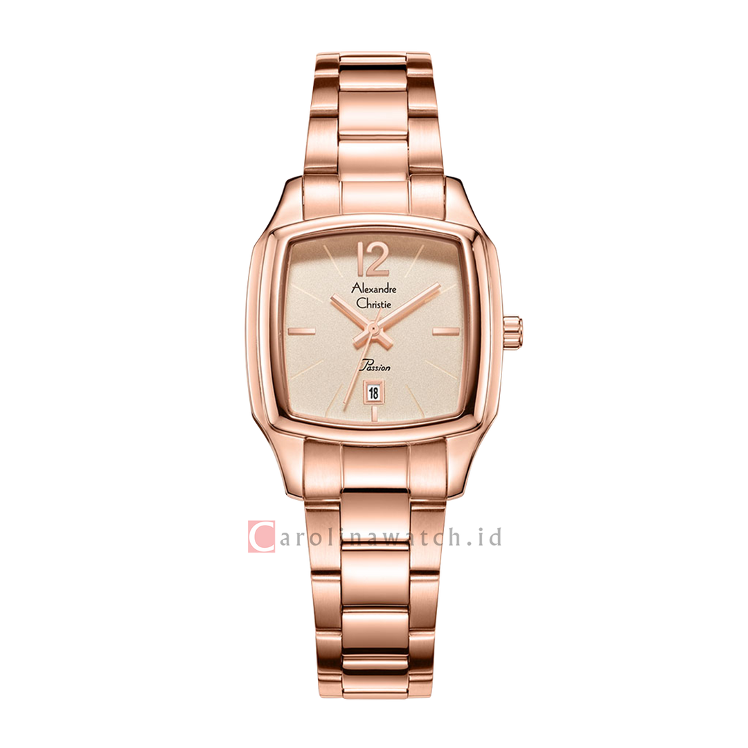 Jam Tangan Alexandre Christie Passion AC 2454 LDBRGRG Women Rose Gold Dial Rose Gold Stainless Steel Strap
