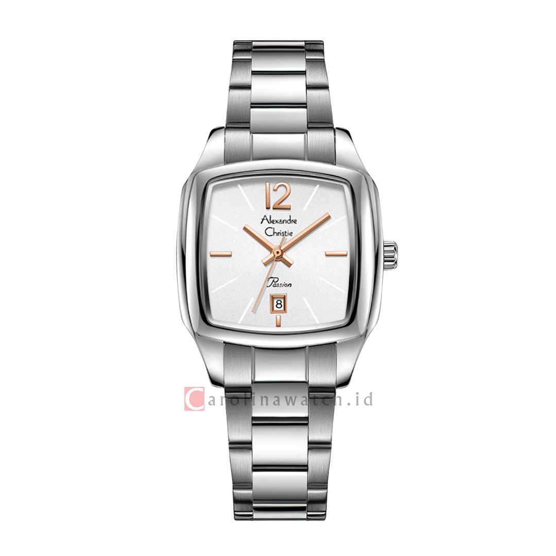 Jam Tangan Alexandre Christie Passion AC 2454 LDBSSSLRG Women White Dial Stainless Steel Strap