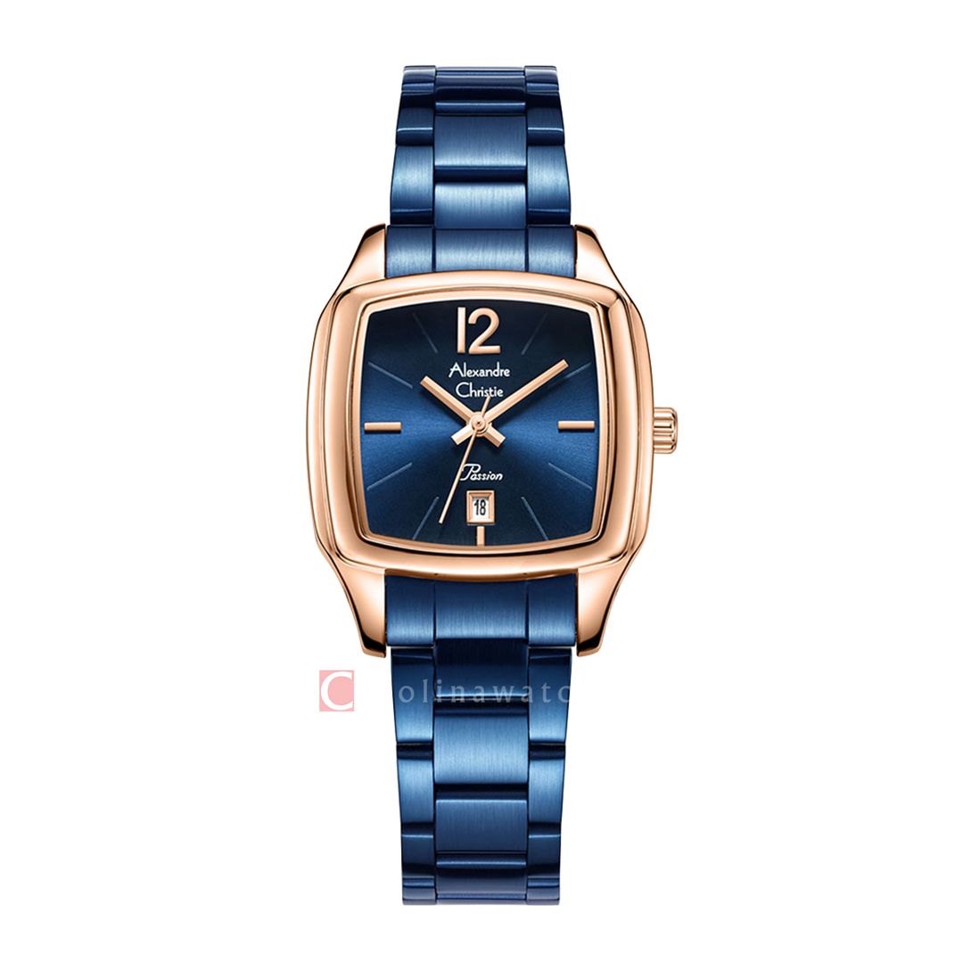Jam Tangan Alexandre Christie Passion AC 2454 LDBURBU Women Blue Dial Blue Stainless Steel Strap