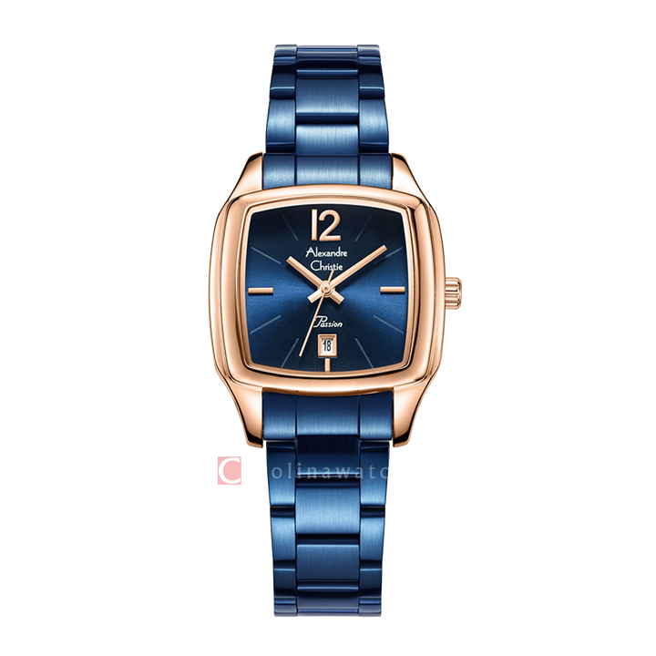 Jam Tangan Alexandre Christie Passion AC 2454 LDBURBU Women Blue Dial Blue Stainless Steel Strap