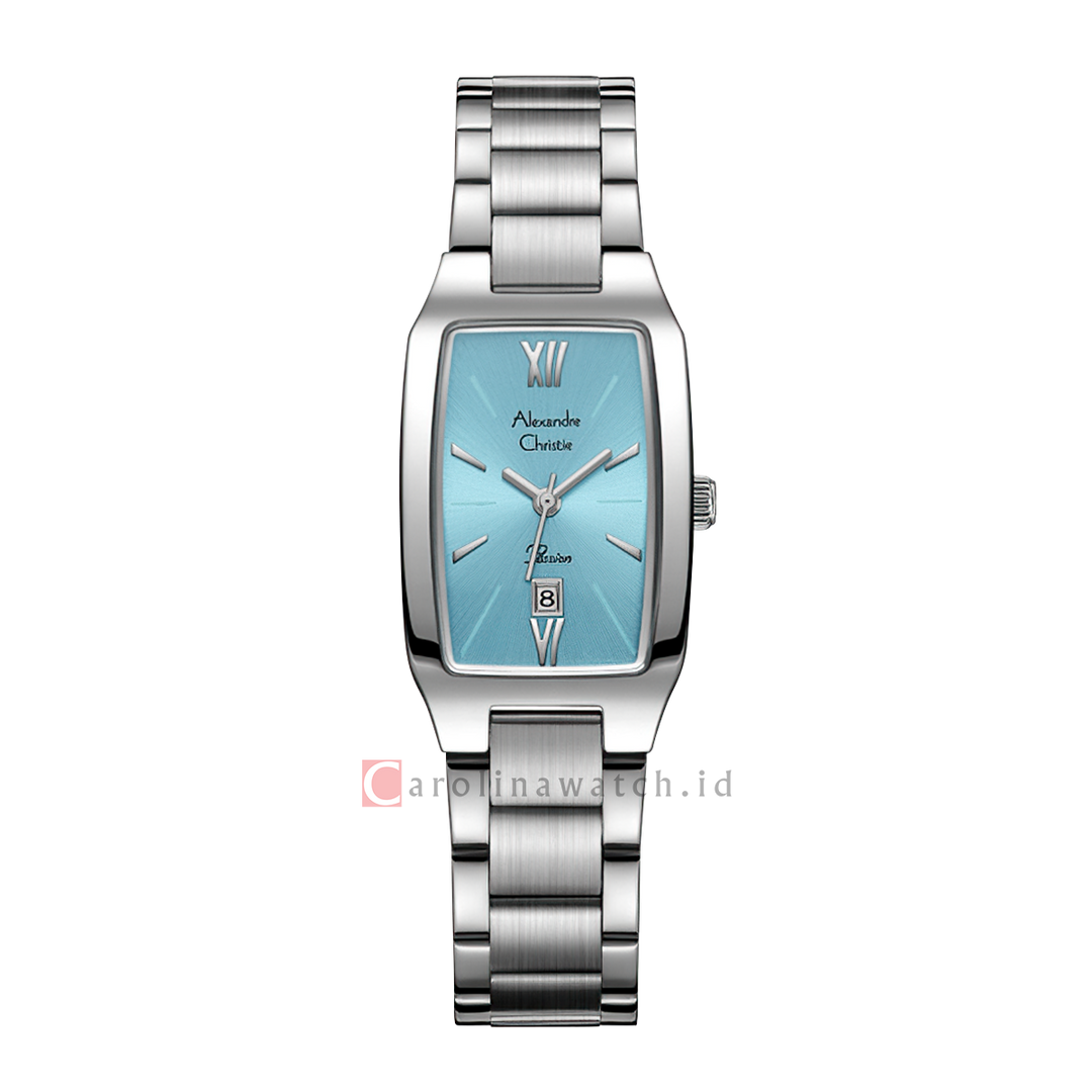 Jam Tangan Alexandre Christie Passion AC 2455 LDBSSLBSL Women Sky Blue Dial Stainless Steel Strap