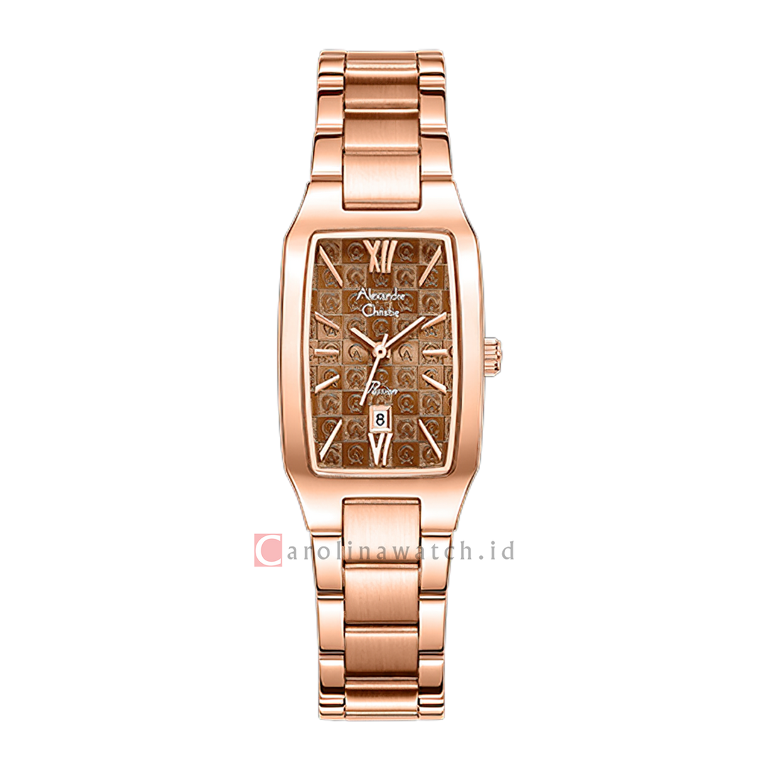 Jam Tangan Alexandre Christie Passion AC 2455 LDFRGBO1 Women Brown Dial Rose Gold Stainless Steel Strap