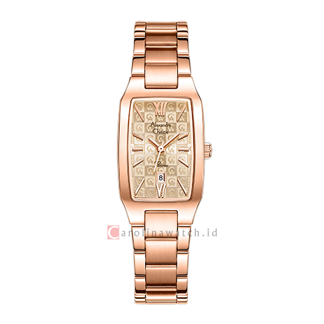 Jam Tangan Alexandre Christie Passion AC 2455 LDFRGRG1 Women Gold Dial Rose Gold Stainless Steel Strap