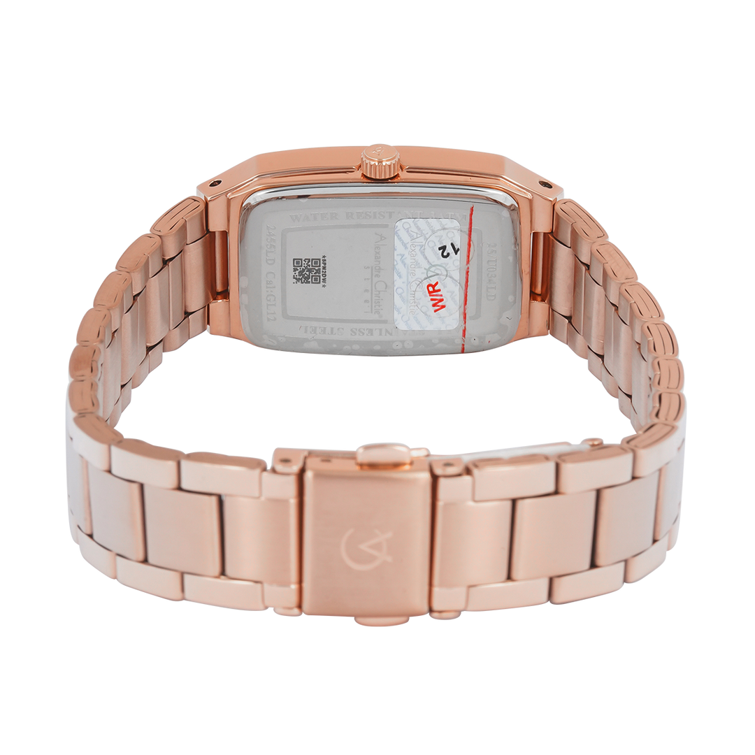 Jam Tangan Alexandre Christie Passion AC 2455 LDFRGSL1 Women Silver White Dial Rose Gold Stainless Steel Strap