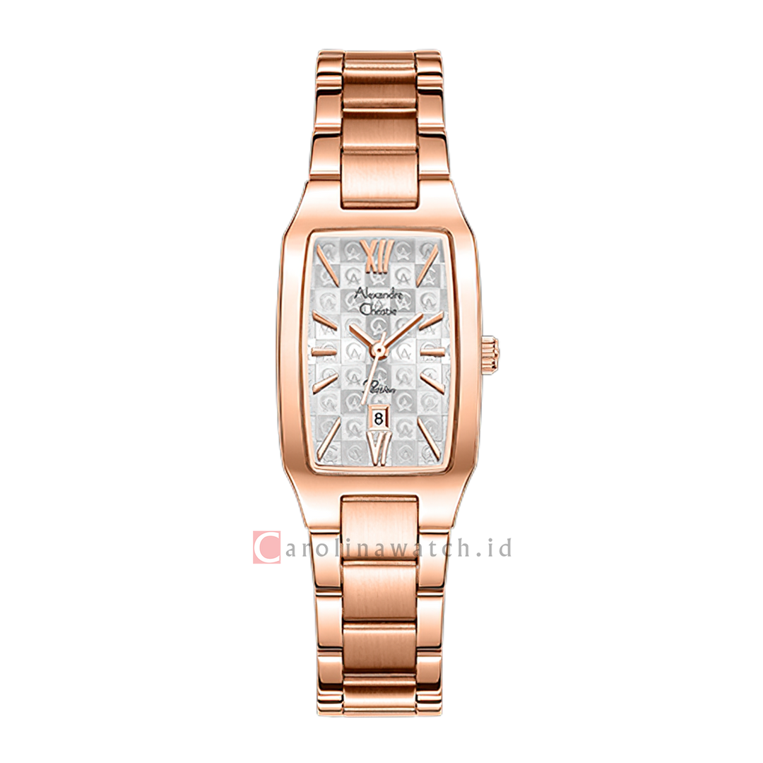 Jam Tangan Alexandre Christie Passion AC 2455 LDFRGSL1 Women Silver White Dial Rose Gold Stainless Steel Strap