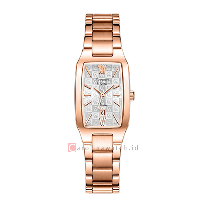 Jam Tangan Alexandre Christie Passion AC 2455 LDFRGSL1 Women Silver White Dial Rose Gold Stainless Steel Strap