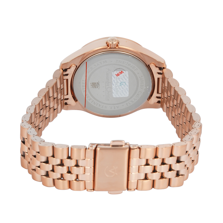 Jam Tangan Alexandre Christie AC 2496 BFBRGLN1 Women Rose Gold Dial Rose Gold Stainless Steel Strap