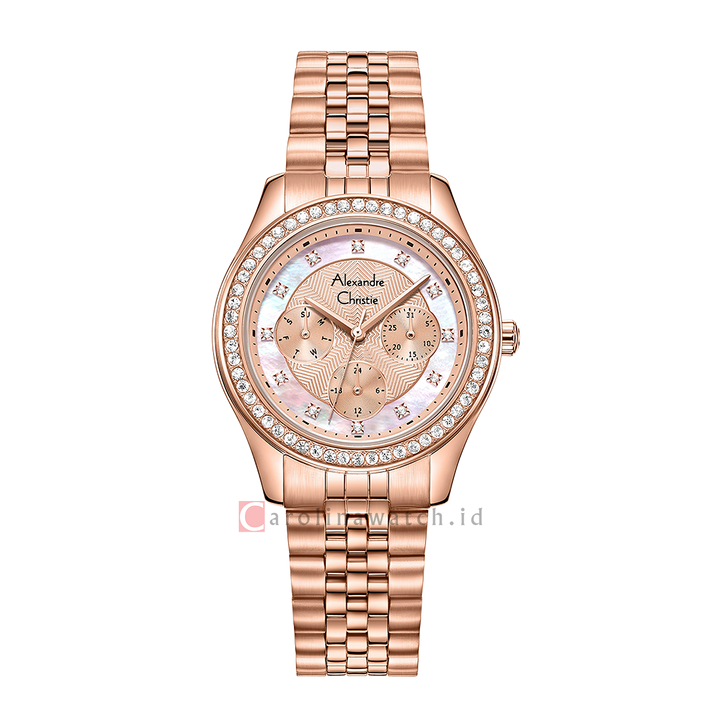 Jam Tangan Alexandre Christie AC 2496 BFBRGLN1 Women Rose Gold Dial Rose Gold Stainless Steel Strap
