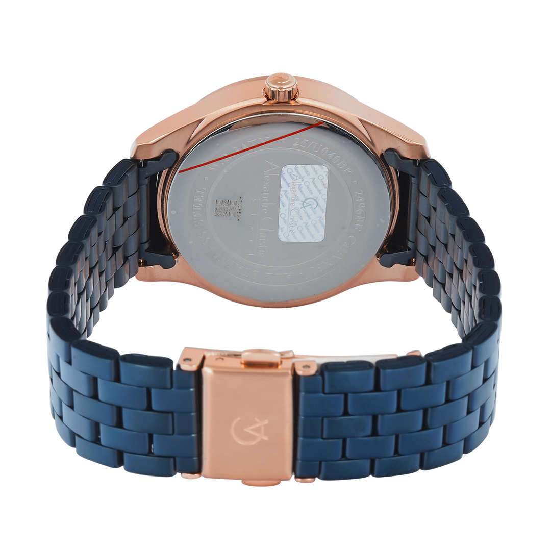 Jam Tangan Alexandre Christie AC 2496 BFBURBU2 Women Blue Dial Blue Stainless Steel Strap
