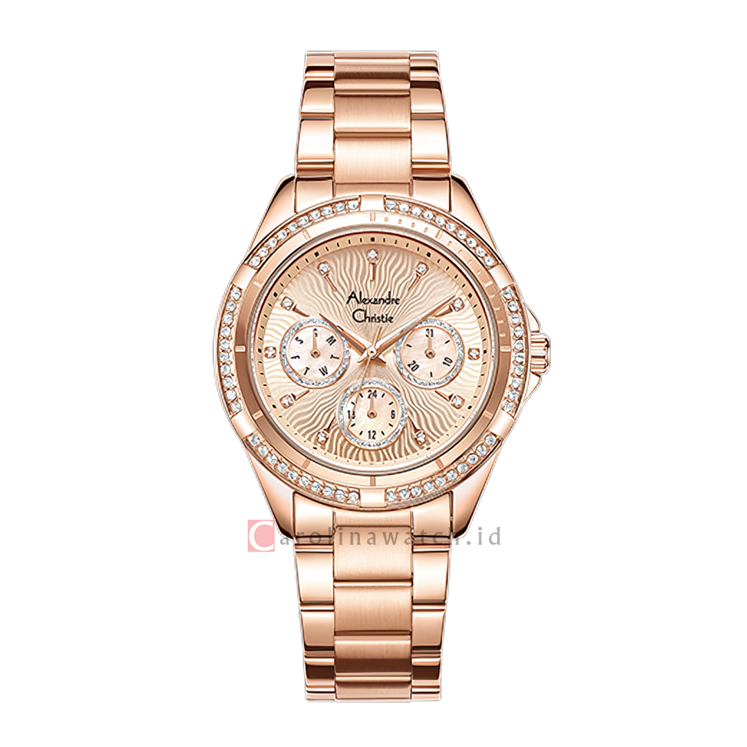 Jam Tangan Alexandre Christie AC 2644 BFBRGLN1 Women Rose Gold Dial Rose Gold Stainless Steel Strap