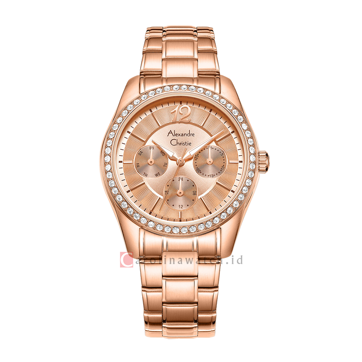 Jam Tangan Alexandre Christie Multifunction AC 2645 BFBRGLN Women Rose Gold Dial Rose Gold Stainless Steel Strap