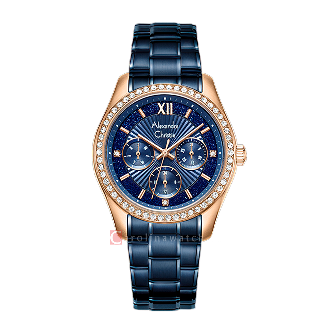 Jam Tangan Alexandre Christie Classic AC 2645 BFBURBU1 Women Blue Dial Blue Stainless Steel Strap