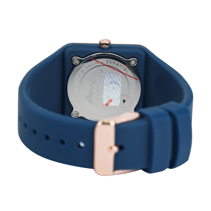 Jam Tangan Alexandre Christie Classic AC 2744 BFRRGDU Women Blue Dial Blue Rubber Strap